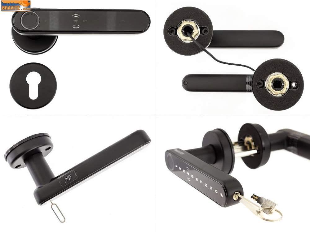 EY-S101 TTlock Електронни дръжки, секр. розетка, цвят черен