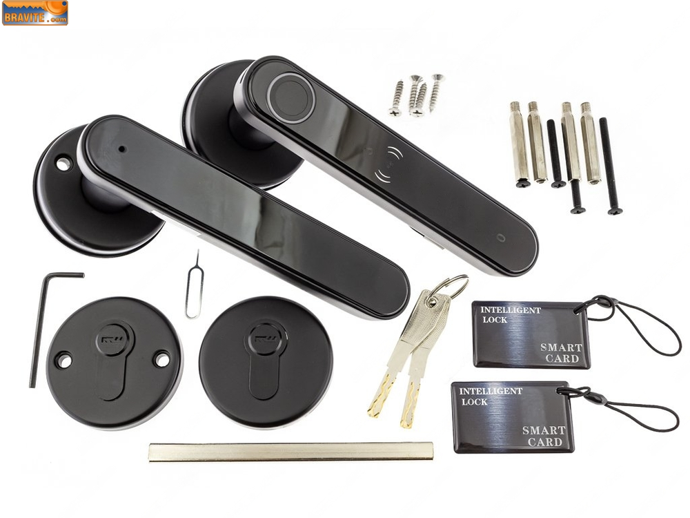 EY-S101 TTlock Електронни дръжки, секр. розетка, цвят черен