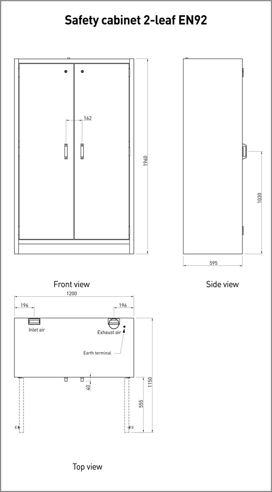 Ремаркетиран PRIORIT PRIOCAB Typ90 LI-ION пожаробезопасен шкаф - в отлично състояние